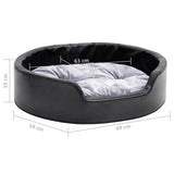 vidaXL Hondenmand 69x59x19 cm peluche et artisanat noir et gris