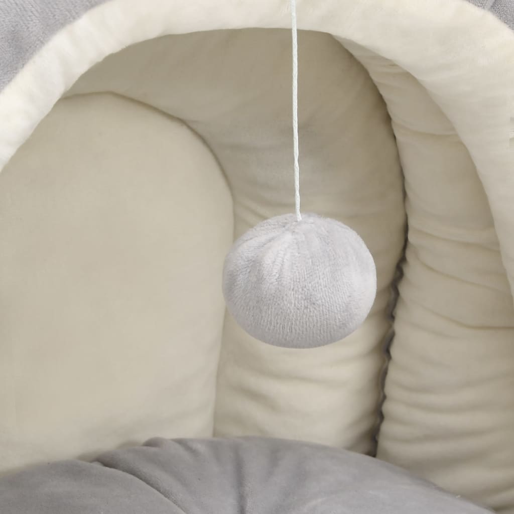 vidaXL Cat bed 40x40x35 cm grey and cream