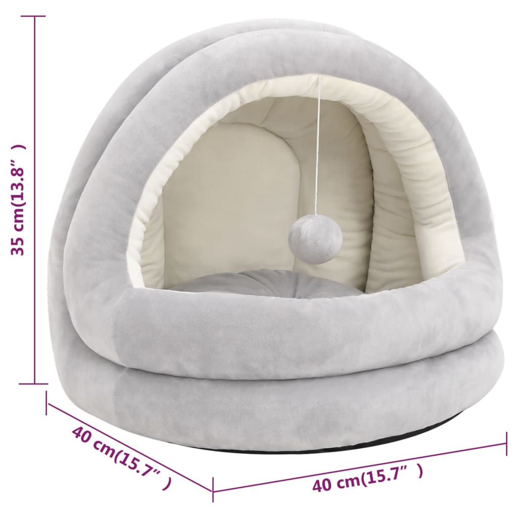 vidaXL Cat bed 40x40x35 cm grey and cream