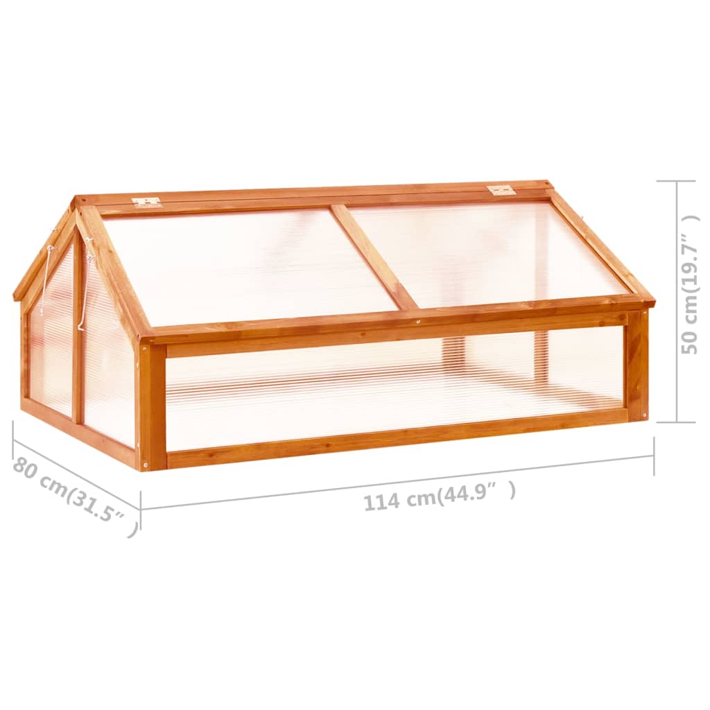 vidaXL Broeikas 114x80x50 cm vurenhout bruin