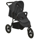 vidaXL Stroller steel light grey