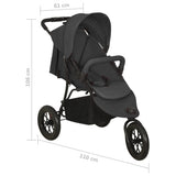vidaXL Stroller steel light grey