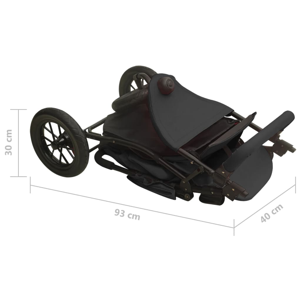 vidaXL Stroller steel light grey