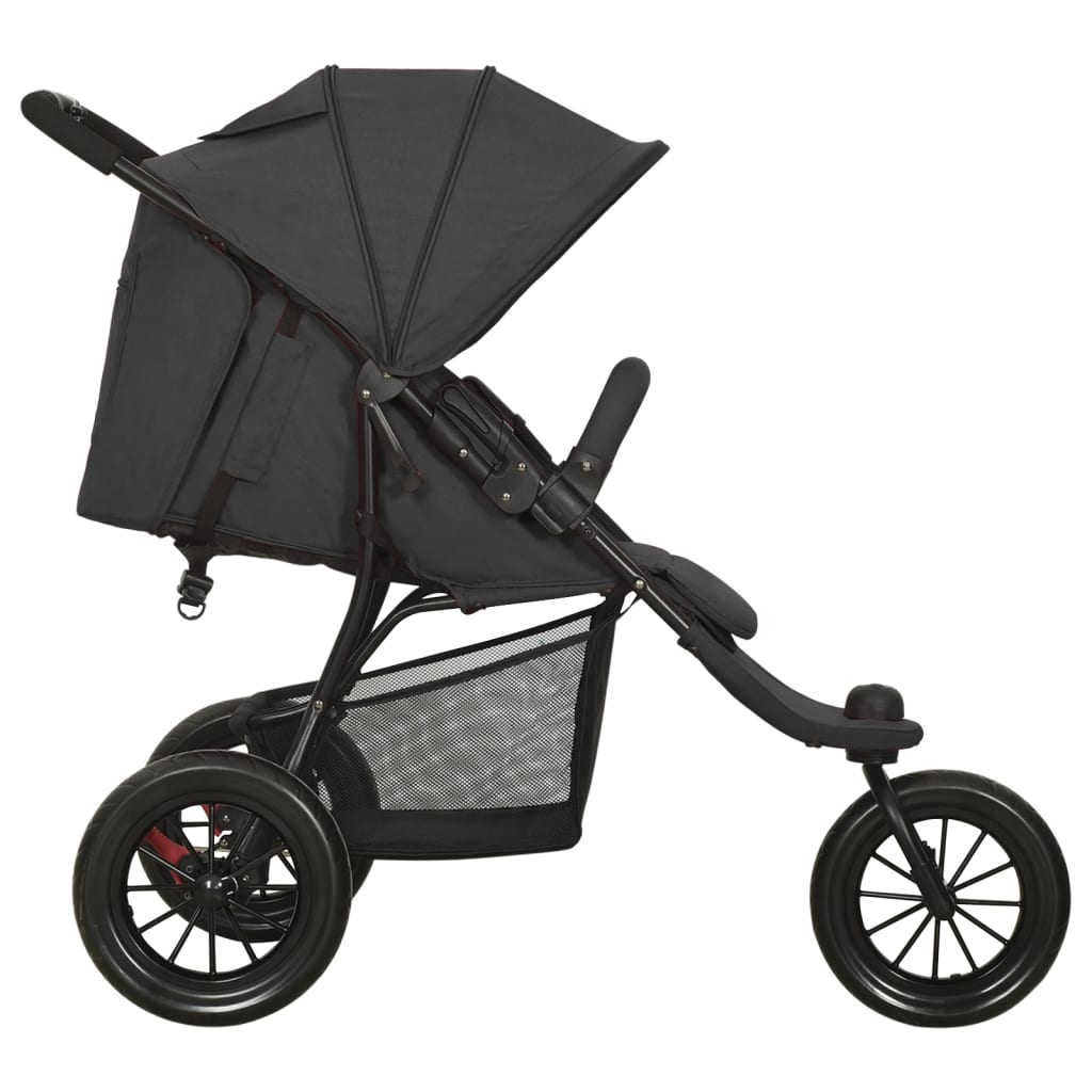 vidaXL Stroller steel light grey