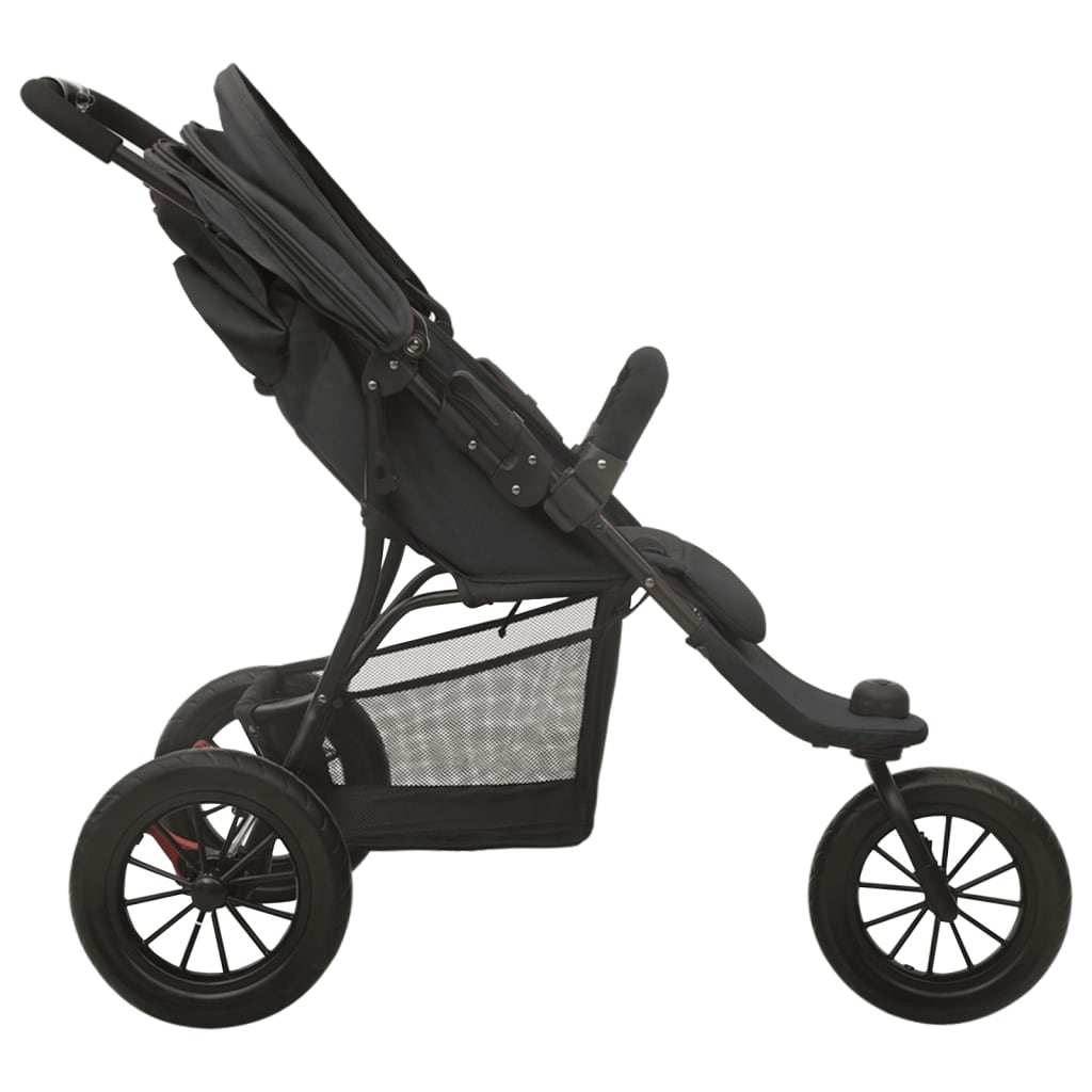 vidaXL Stroller steel light grey