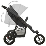 vidaXL Stroller steel light grey