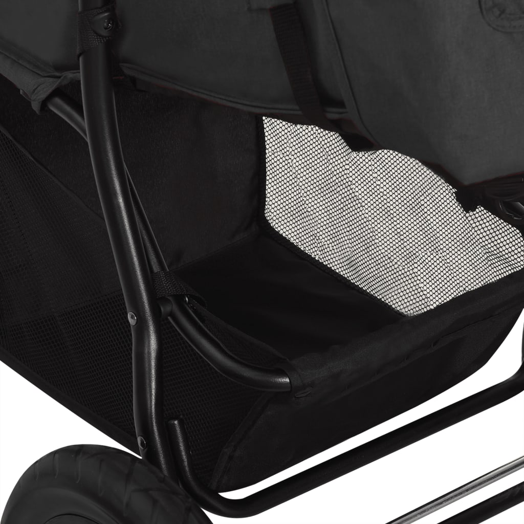 vidaXL Stroller steel light grey