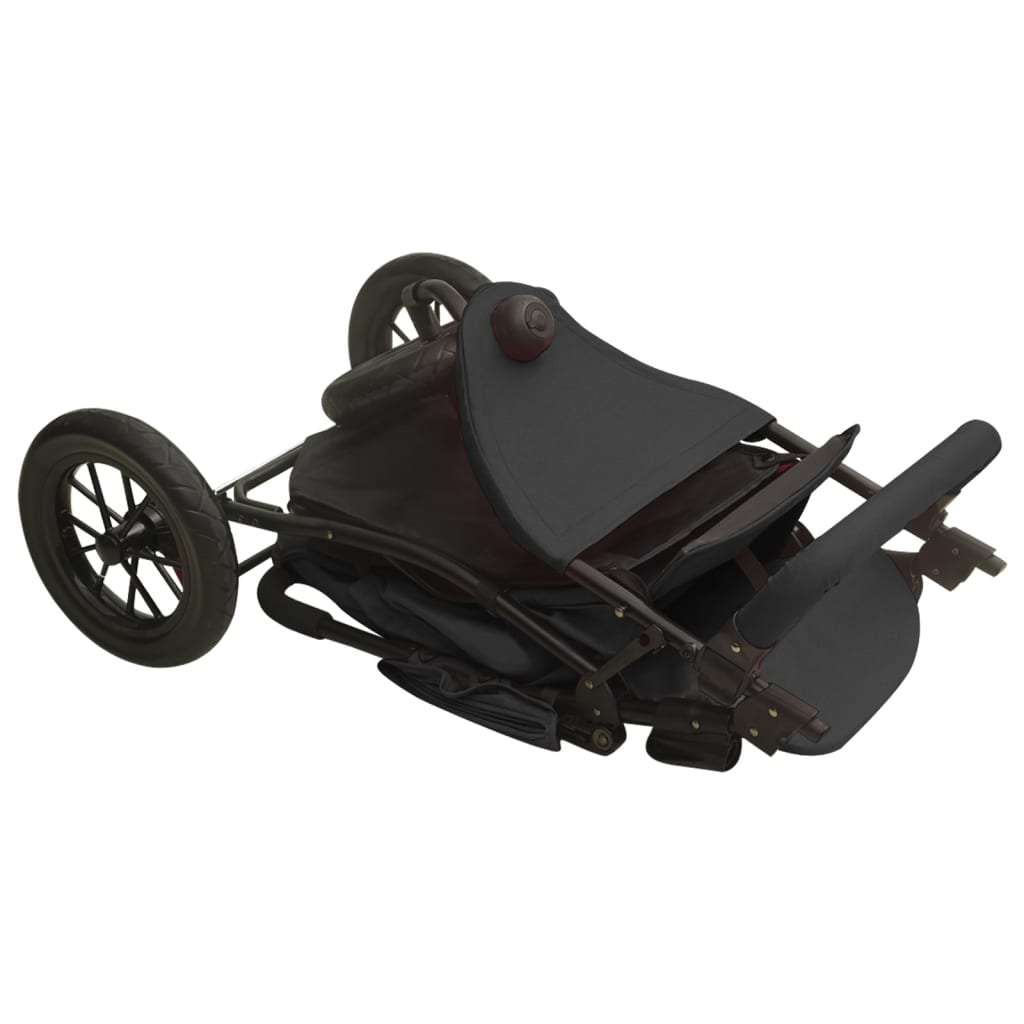 vidaXL Stroller steel light grey