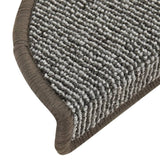 vidaXL Stair Mats 15 pcs 56x17x3 cm Grey Half-round