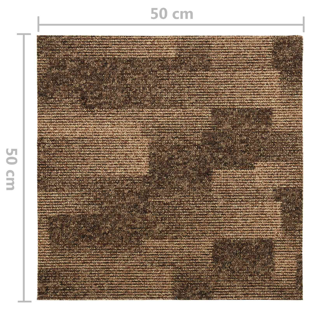 vidaXL Carpet Tiles 20 pcs Brown 50 x 50 cm PP