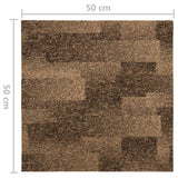vidaXL Carpet Tiles 20 pcs Brown 50 x 50 cm PP