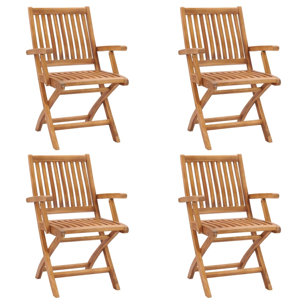 vidaXL Garden Chairs 4 pcs folding solid teakwood