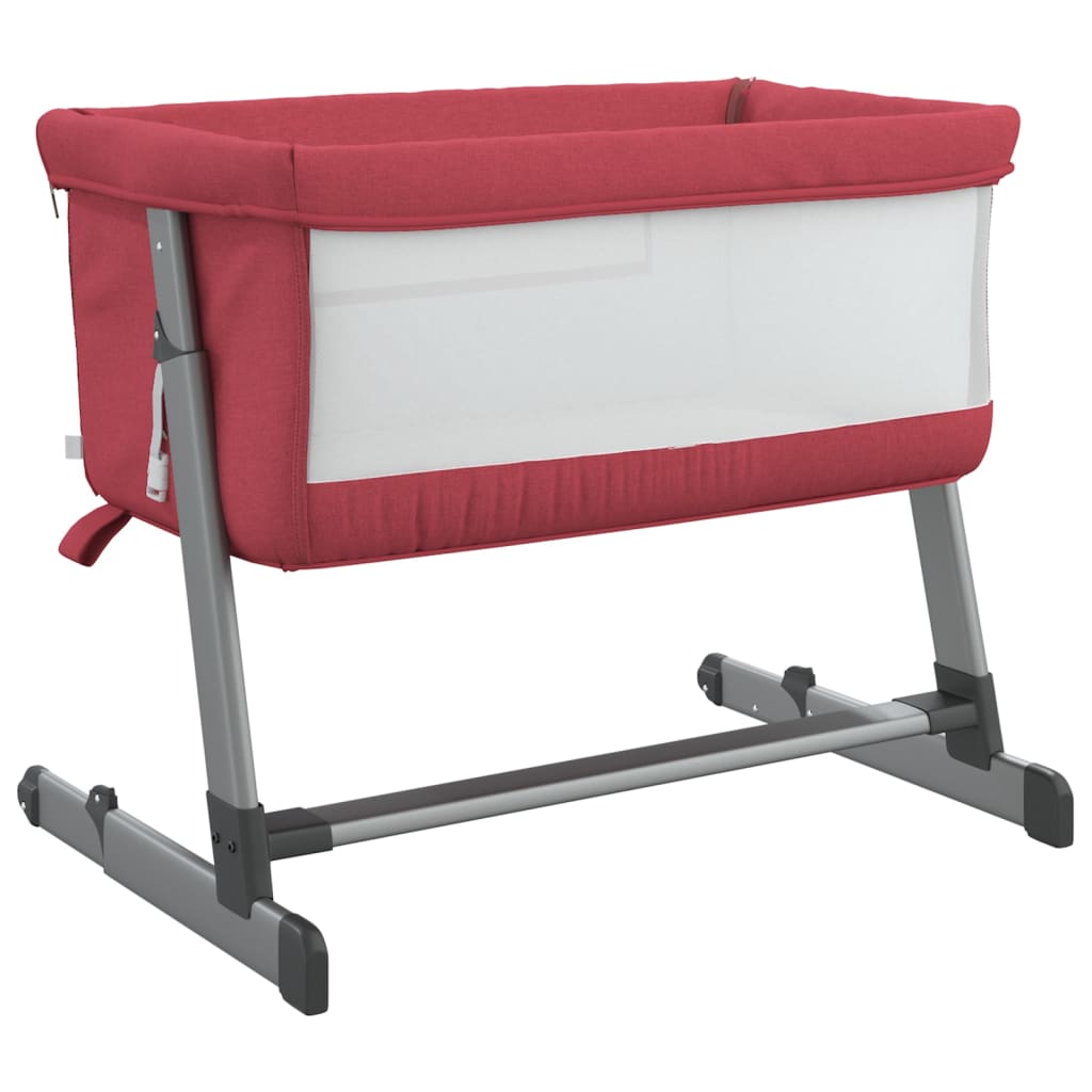 vidaXL Baby Cot with Mattress Linen Light Grey