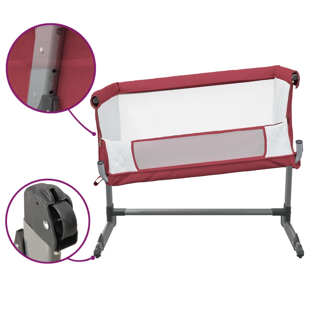 vidaXL Baby Cot with Mattress Linen Light Grey