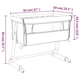 vidaXL Baby Cot with Mattress Linen Light Grey