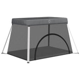 vidaXL Baby Playpen with Mattress Linen Light Grey