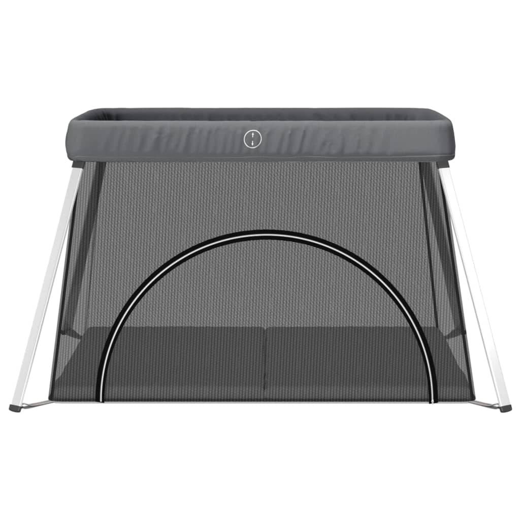 vidaXL Baby Playpen with Mattress Linen Light Grey