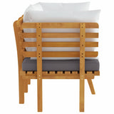 vidaXL Banquette de jardin à 2 boutons avec coussins en acacia massif
