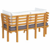 vidaXL Banquette de jardin à 2 boutons avec coussins en acacia massif