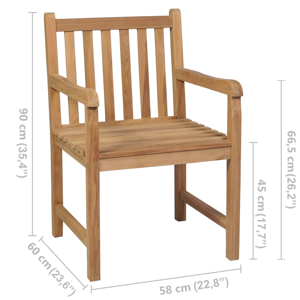 vidaXL Garden Chairs 4 pcs Solid Teak Wood