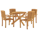 vidaXL 5-piece Garden Dining Set Solid Teak Wood
