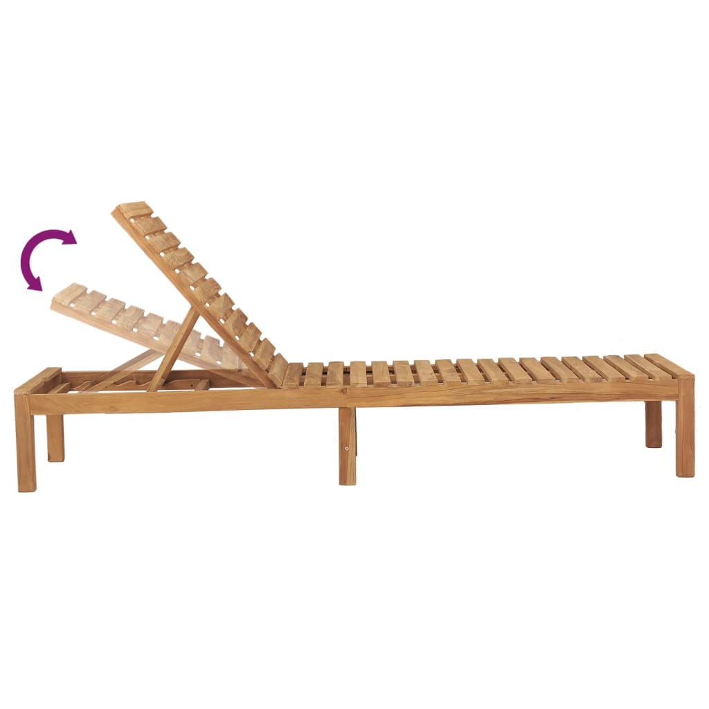 vidaXL Sun Loungers 2 pcs Solid Teak Wood