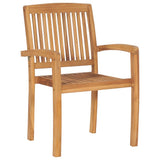 vidaXL Stackable Garden Chairs 4 pcs Solid Teak