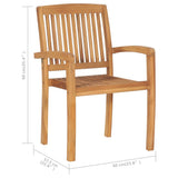 vidaXL Stackable Garden Chairs 4 pcs Solid Teak