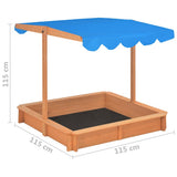 vidaXL Zandbak met verstelbaar dak 115x115x115 cm vurenhout