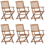 vidaXL Garden Chairs 6 pcs Foldable Solid Acacia Wood