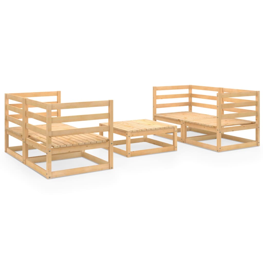 vidaXL 5-delige Loungeset massief grenenhout