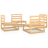 vidaXL 4-Piece Solid Pine Wood Lounge Set