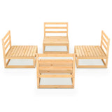 vidaXL 4-Piece Solid Pine Wood Lounge Set