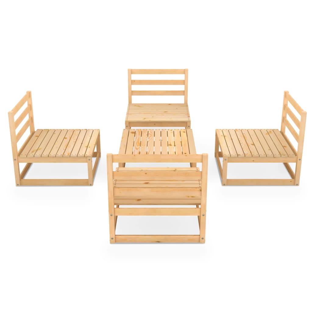 3075264 vidaXL 5- delige Tuin Lounge Set Massief Hout Grenen