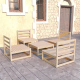 3075264 vidaXL 5- delige Tuin Lounge Set Massief Hout Grenen