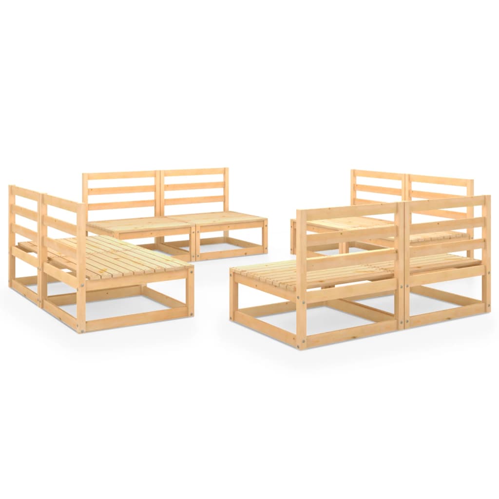 vidaXL 8-Piece Lounge Set Solid Pine Wood