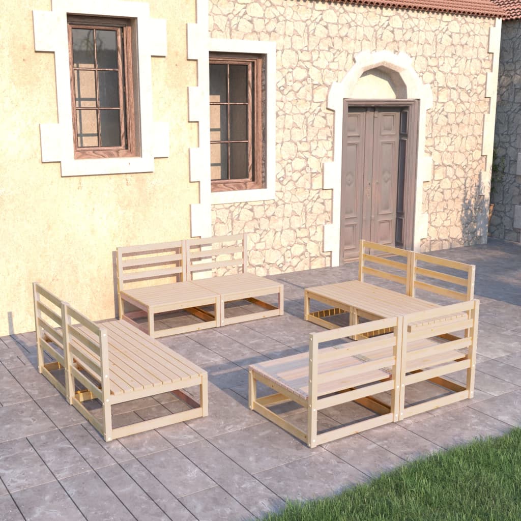 vidaXL 8-Piece Lounge Set Solid Pine Wood