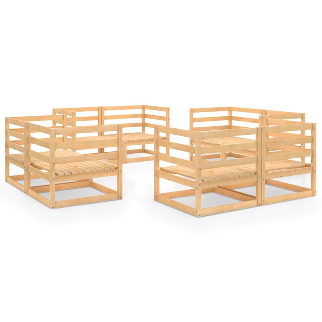 vidaXL 8-Piece Lounge Set Solid Pine Wood