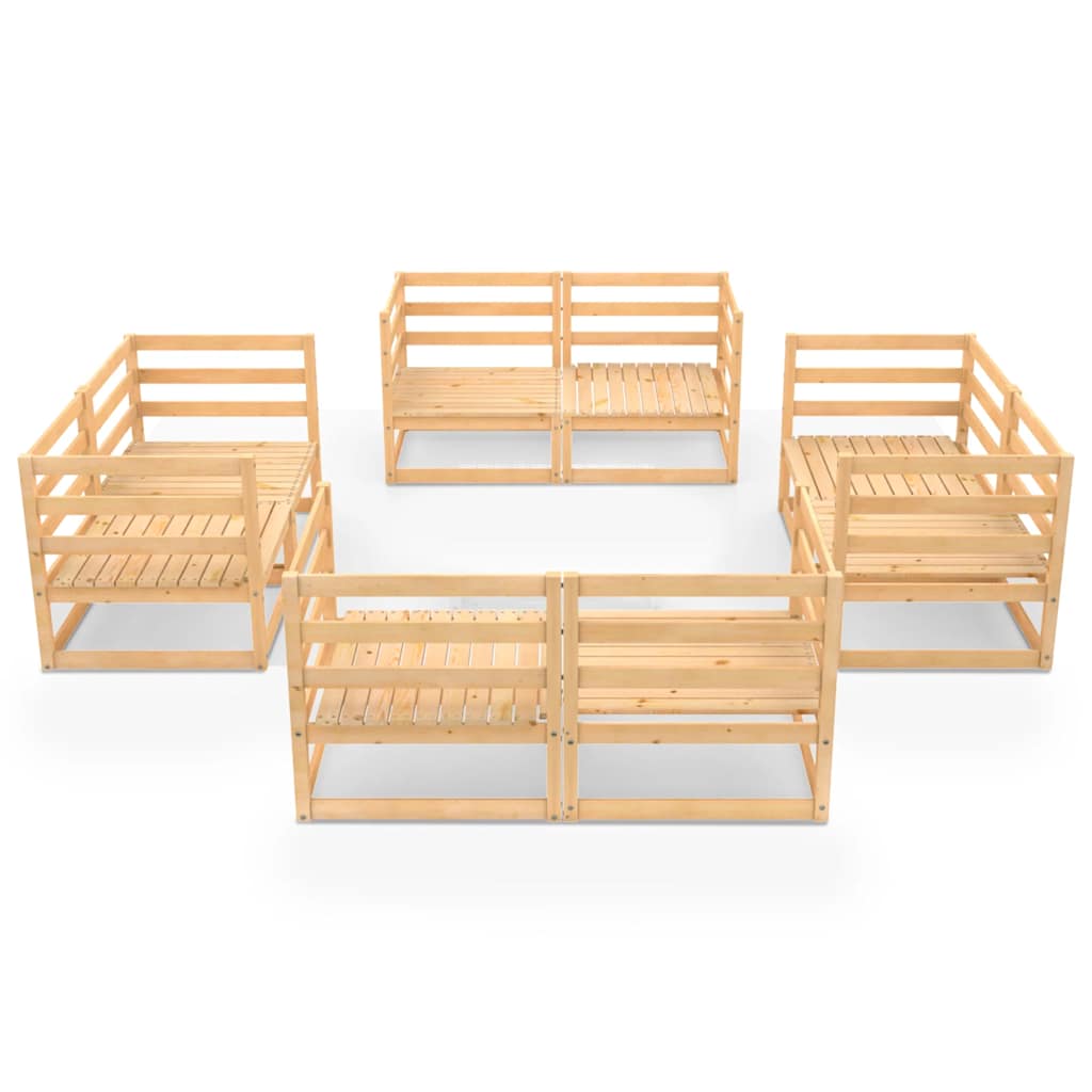 vidaXL 8-Piece Lounge Set Solid Pine Wood