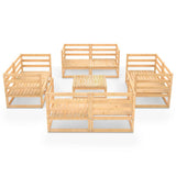 vidaXL 9-piece Lounge Set Solid Pine Wood