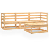 vidaXL 4-Piece Solid Pine Wood Lounge Set
