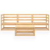 vidaXL 4-Piece Solid Pine Wood Lounge Set