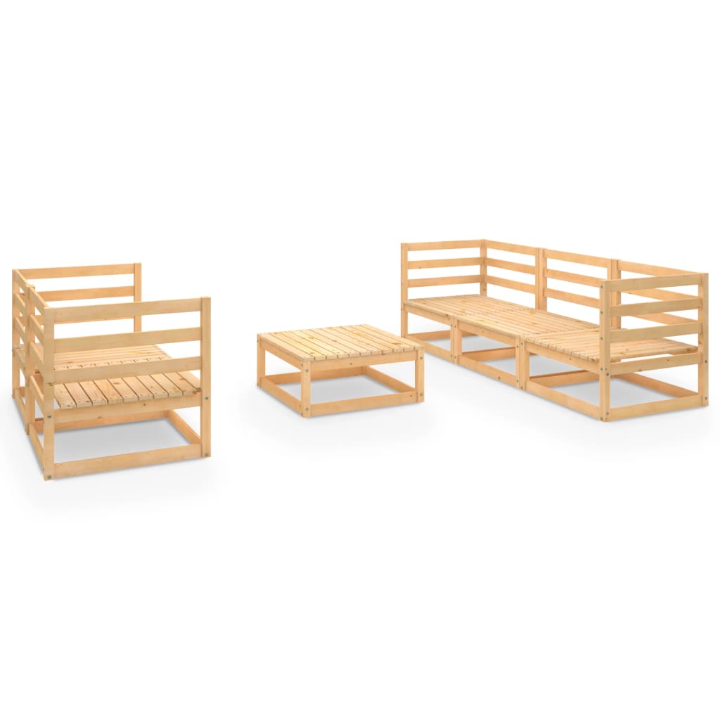 vidaXL 6-delige Loungeset massief grenenhout
