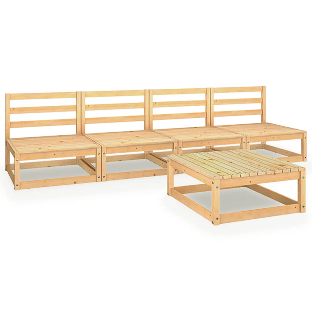 vidaXL 5-Piece Lounge Set Solid Pine Wood