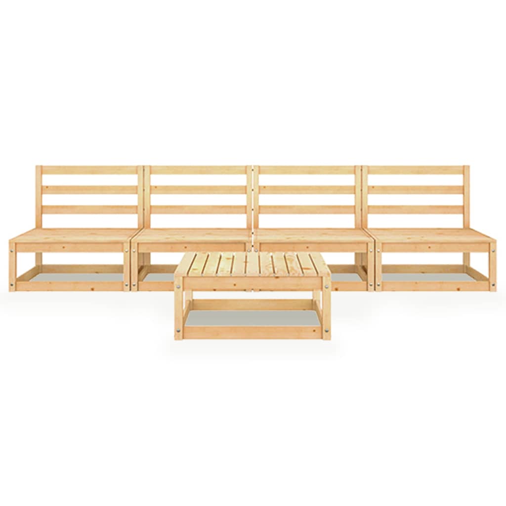 vidaXL 5-Piece Lounge Set Solid Pine Wood