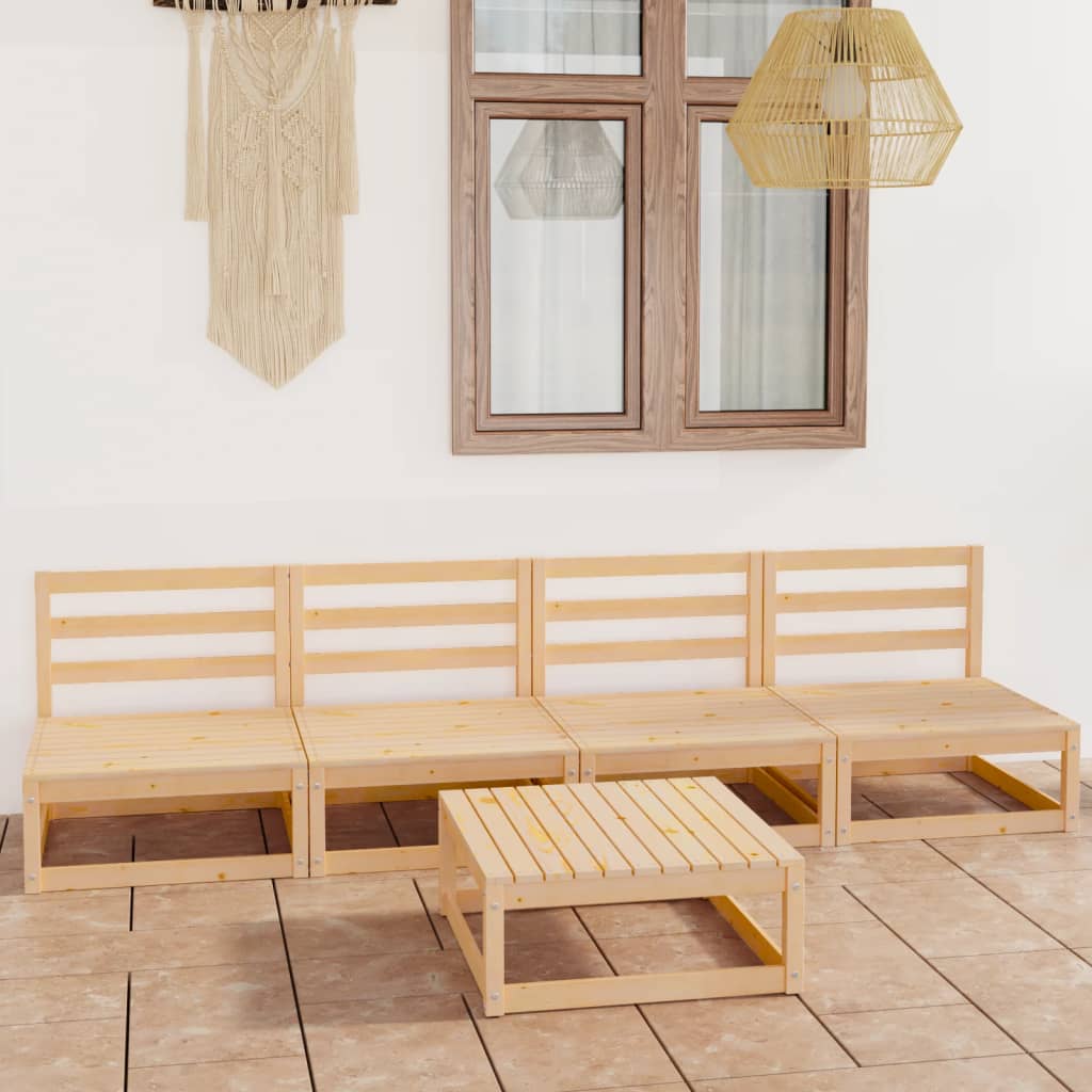 vidaXL 5-Piece Lounge Set Solid Pine Wood