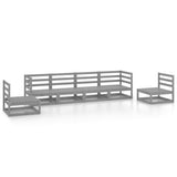 vidaXL 6-Piece Lounge Set Solid Pine Wood Grey