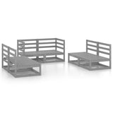 vidaXL 6-Piece Lounge Set Solid Pine Wood Grey