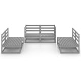 vidaXL 6-Piece Lounge Set Solid Pine Wood Grey