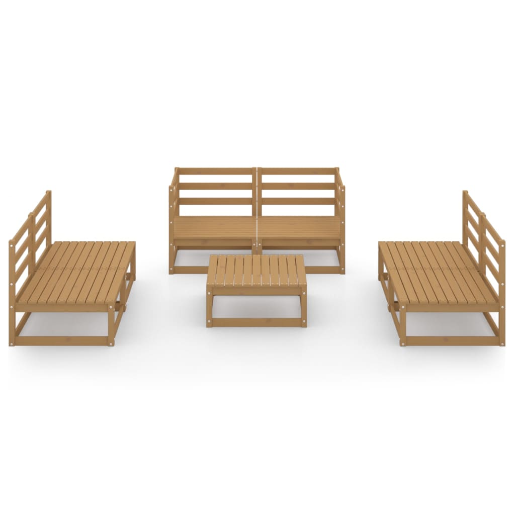 vidaXL 7-Piece Lounge Set Solid Pinewood Honey Brown